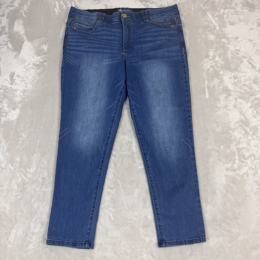 Democracy Jeans Womens 16 Blue Denim Ab Solution Skinny Ankle Comfort Casual